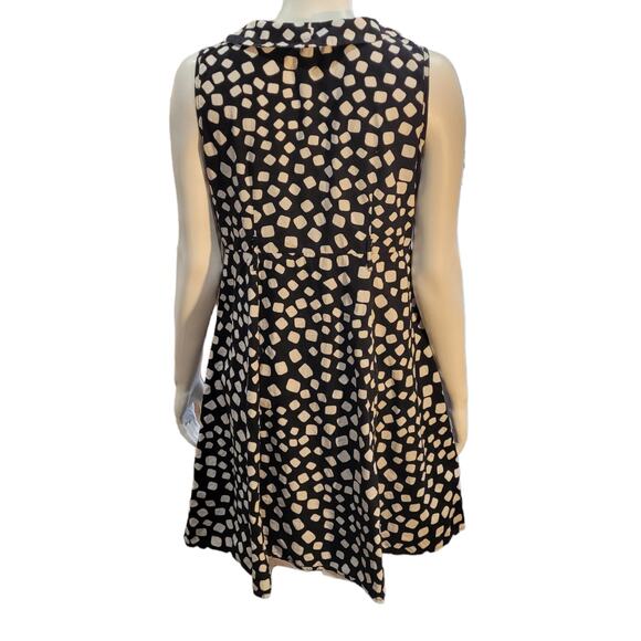 MLLE GABRIELLE Polka Dot Fit & Flare Dress Sz PXL Black White Swing Retro Twee - Picture 5 of 9